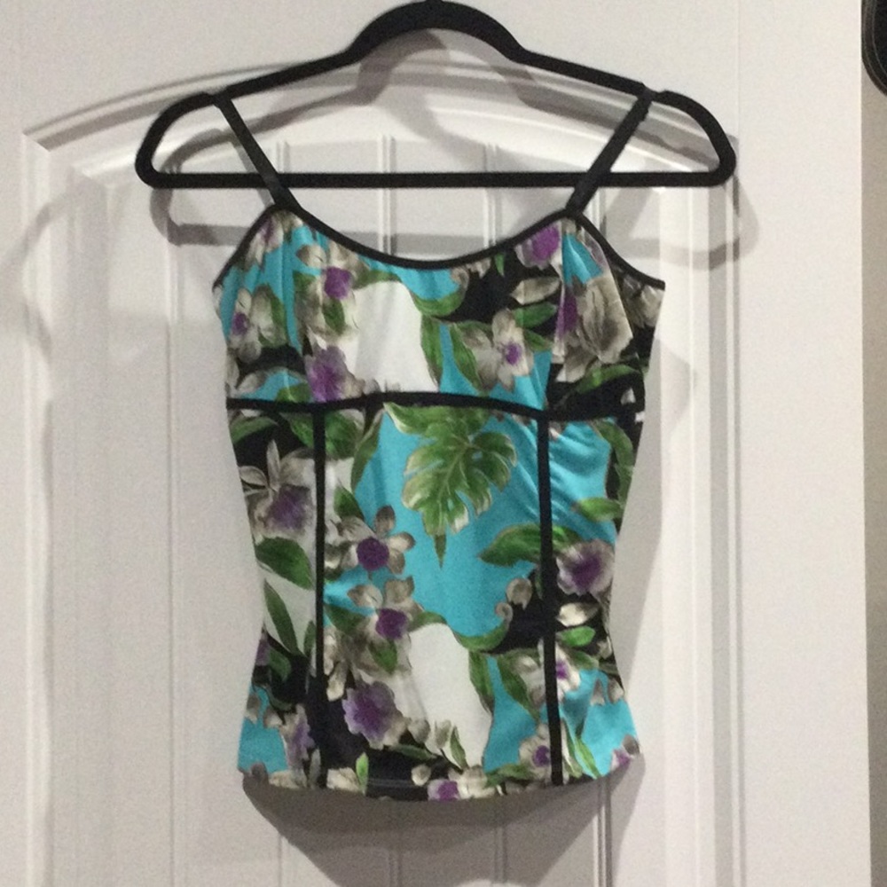 Cache floral small stretchy tank top
